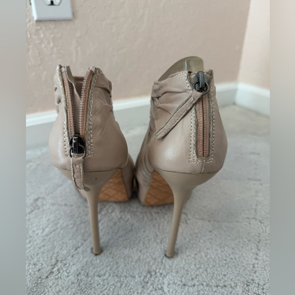 L.A.M.B sheer peep toe ankle booties w platform heels shoes sz 9 - Picture 2 of 12